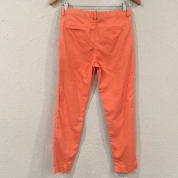 Crewcuts Girls Sz 10 Orange Sun Faded Slim Fit Chino Pants Adjust 100% Cotton - Picture 3 of 10